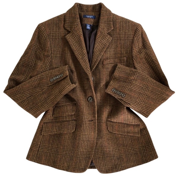 Chaps Brown Plaid Blazer - Picture 1 of 5
